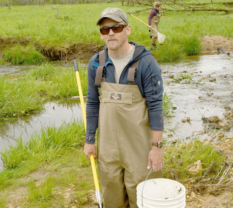 Olson collects fish